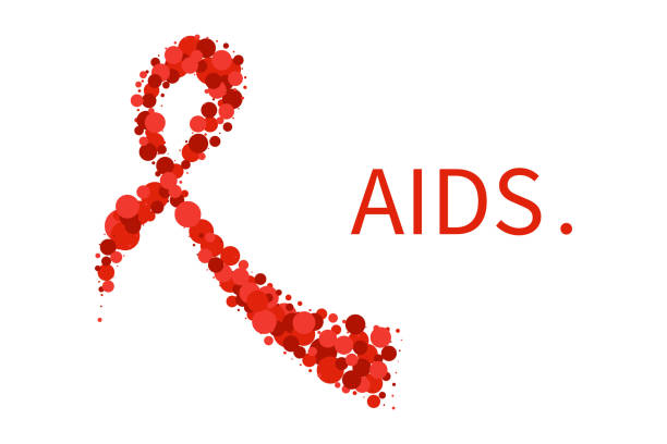 ilustrações de stock, clip art, desenhos animados e ícones de world aids day poster - aids awareness ribbon