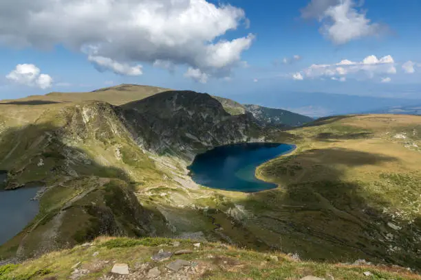 Amazing summer view of The Eye and The Kidney Lakes, Rila Mountain, The Seven Rila Lakes, Bulgaria