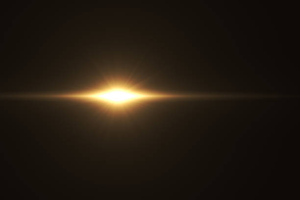 Lens Flare, Sun Light on Black Background, Solar Energy.Environmental Conversation.