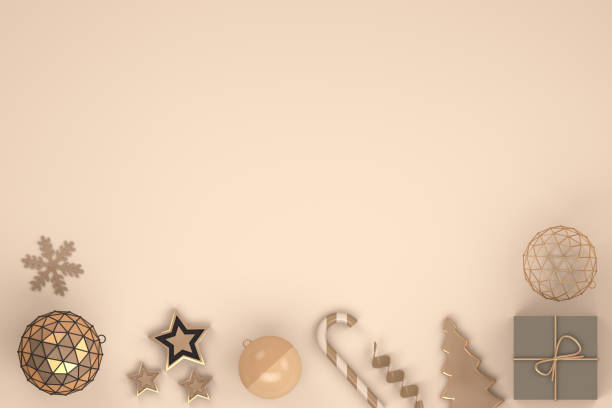 istock Minimal Christmas Concept, 3d rendering ornaments 1060536508