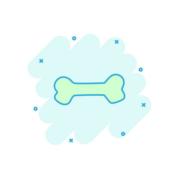 istock Vector cartoon dog bone toy icon in comic style. Bone sign illustration pictogram. Skeleton os business splash effect concept. 1060537924