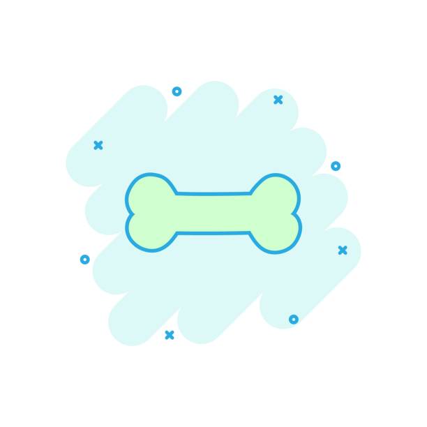 istock Vector cartoon dog bone toy icon in comic style. Bone sign illustration pictogram. Skeleton os business splash effect concept. 1060537932