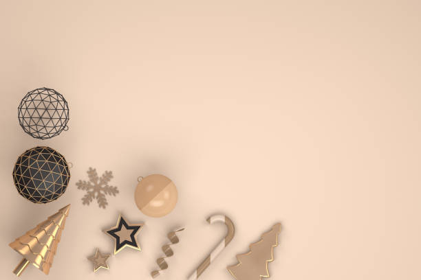 istock Minimal Christmas Concept, 3d rendering ornaments 1060537942