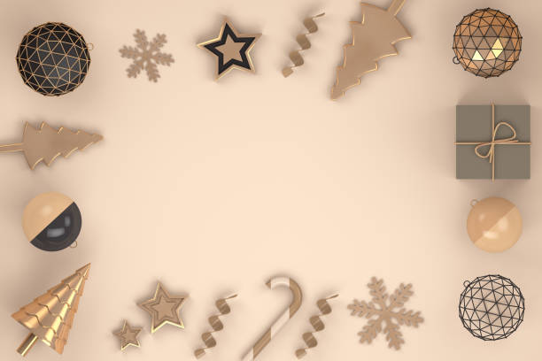 istock Minimal Christmas Concept, 3d rendering ornaments 1060539792