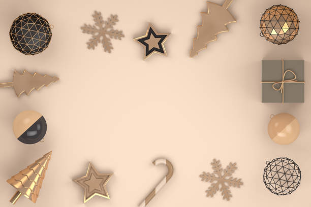 istock Minimal Christmas Concept, 3d rendering ornaments 1060539914