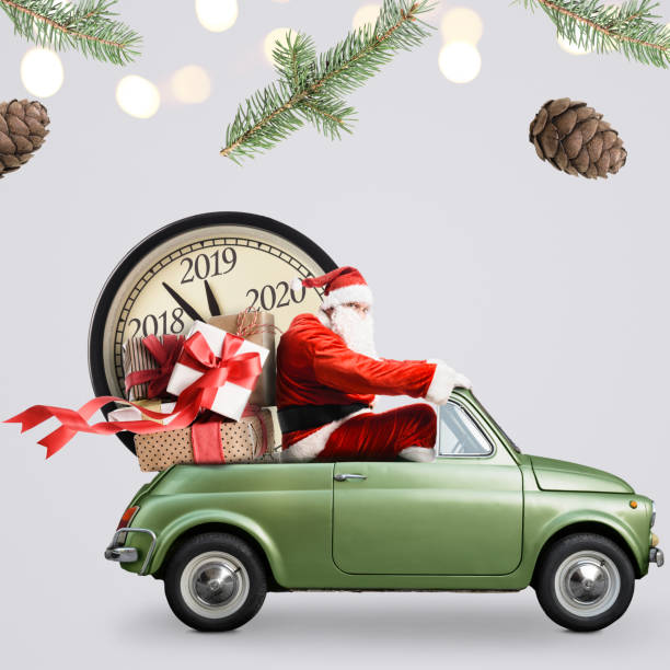 istock Santa Claus countdown on car 1060545408