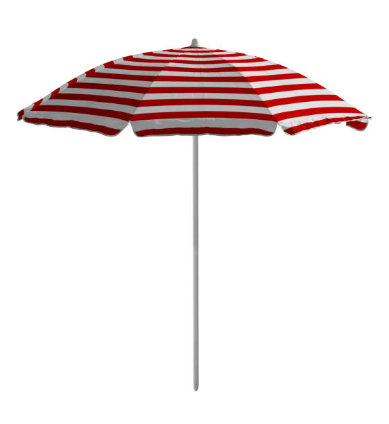 istock Beach umbrella - Red-white striped 1060548312