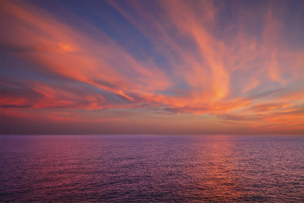 istock Dramatic sunset over sea surface, outdoor background 1060555720