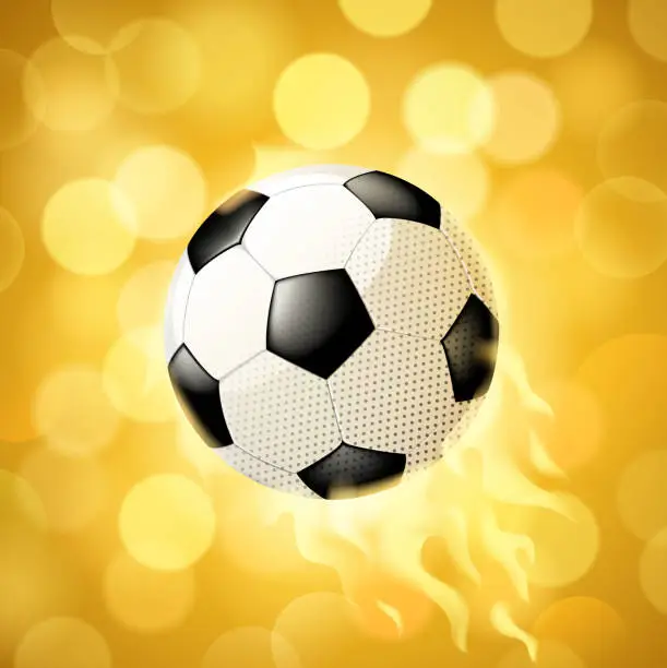 Vector illustration of bright soccer fire