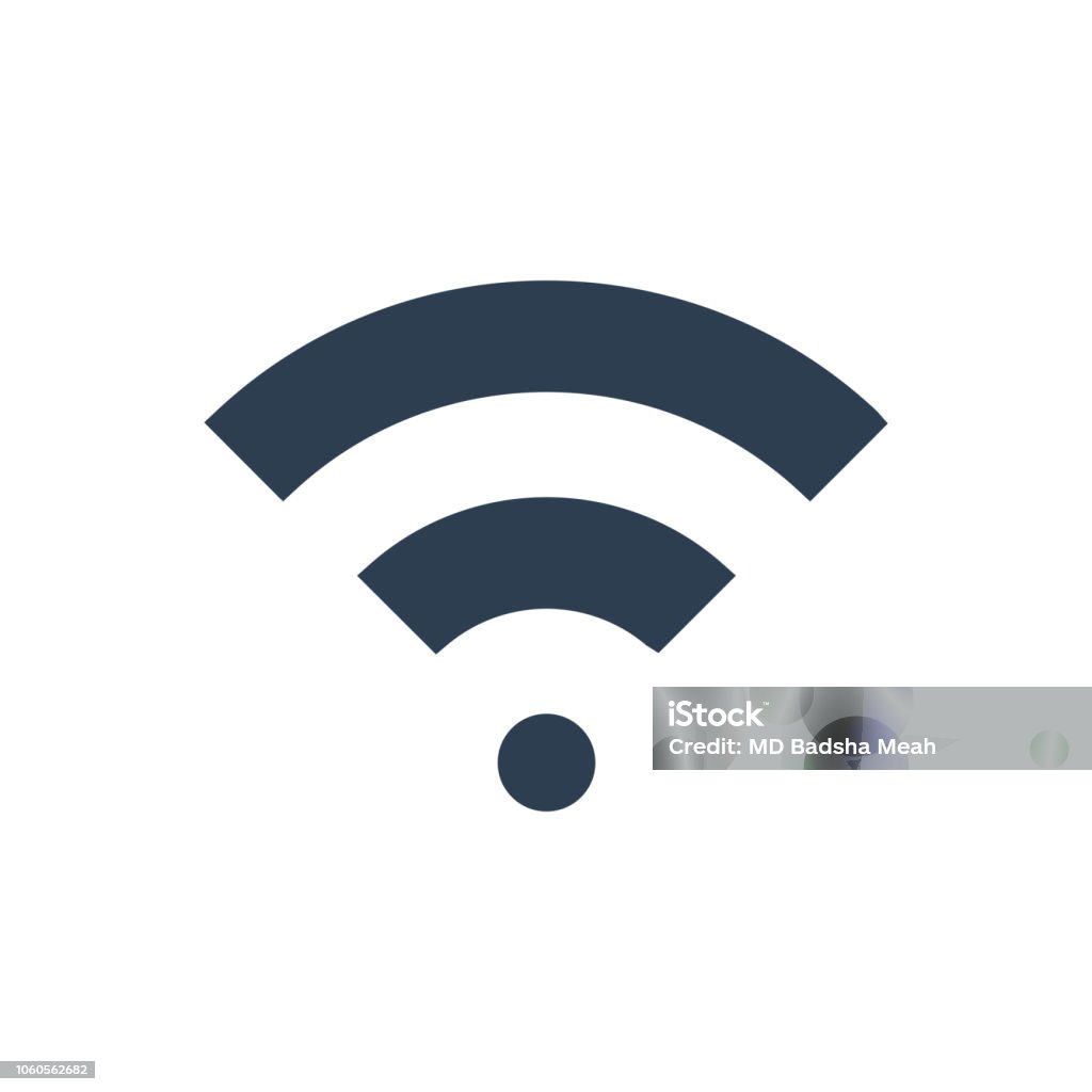 Ícone de sinal WiFi - Vetor de Tecnologia sem Fio royalty-free