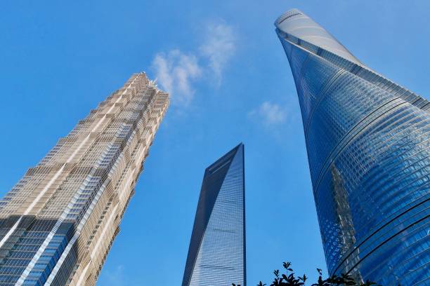 China View of Shanghai tower, Shanghai world financial center and Jin Mao tower in Shanghai, China shanghai tower stock pictures, royalty-free photos & images