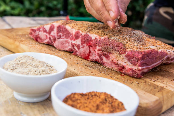 istock Preparation with aromas of raw beef ribs 1060565956