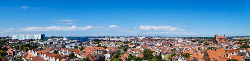 A great panoramic view over the Hanseatic city of Wismar