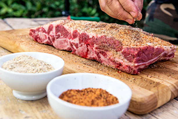 istock Preparation with aromas of raw beef ribs 1060566076