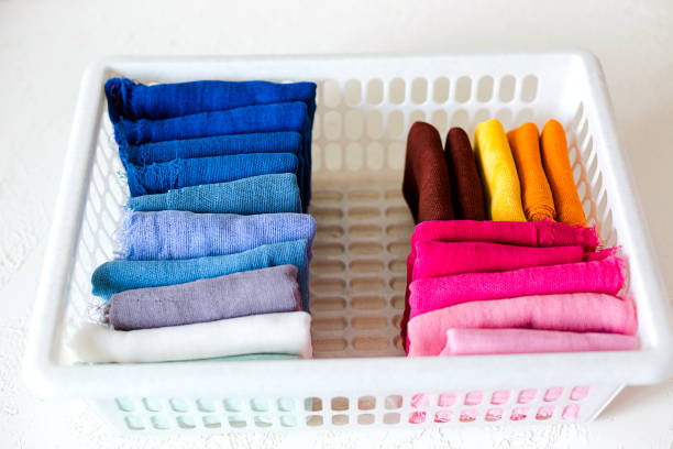 istock Keeping clothes or textile in a wardrobe 1060566590