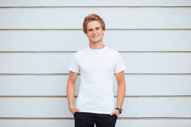 istock Young man wearing blank tshirt and blue jeans 1060573040