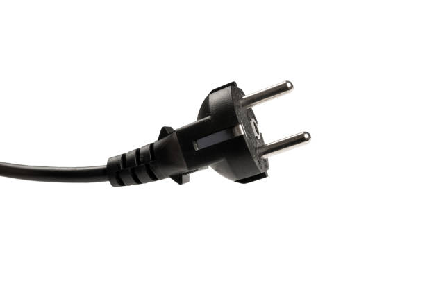 istock Black electric cable isolated on white background. 1060574728