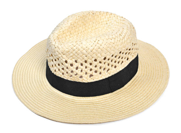 istock Panama hat, traditional summer hat with black hatband 1060576022