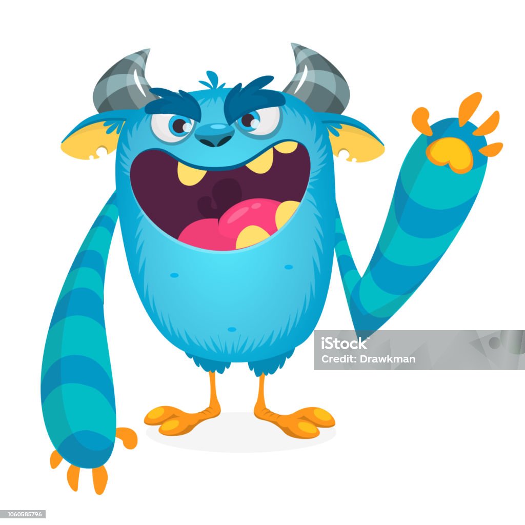 Con Quái Vật Hoạt Hình Hạnh Phúc Vector Halloween Quái Vật Hoạt ...