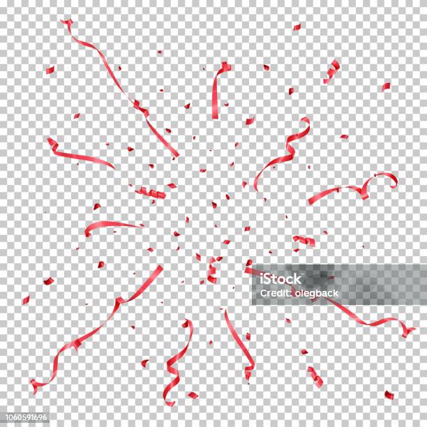Red Serpentine Burst Isolated On Transparent Background Vector Holiday Design Element Stock Illustration - Download Image Now