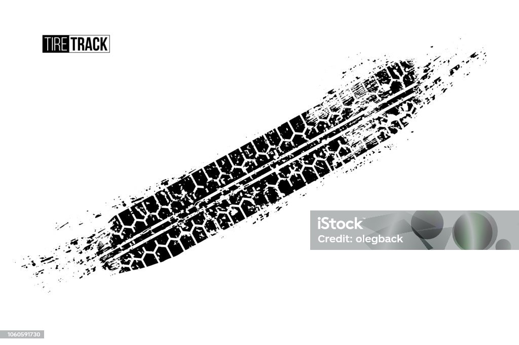 Tire track texture isolated on white background. Vector design element. Tire track texture isolated on white background. Vector design element Tire - Vehicle Part stock vector