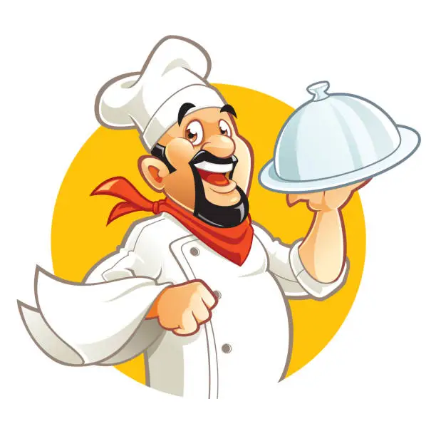 Vector illustration of Cartoon smiling chef character