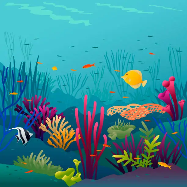 Vector illustration of Coral fish