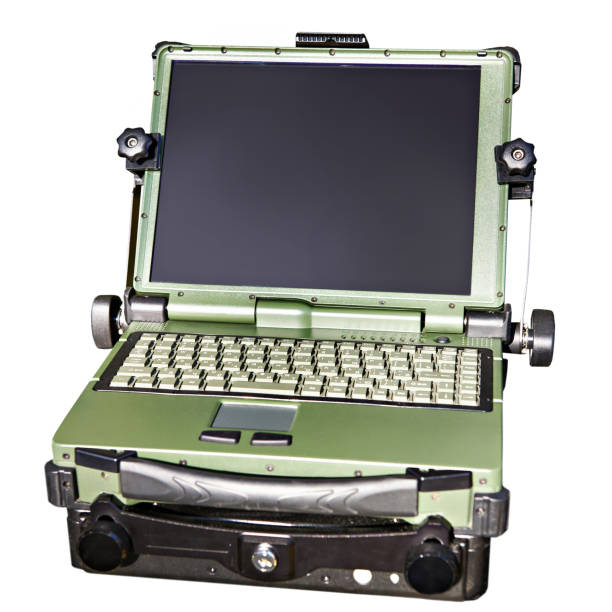 istock Protected laptop for military and industrial isolated 1060608320