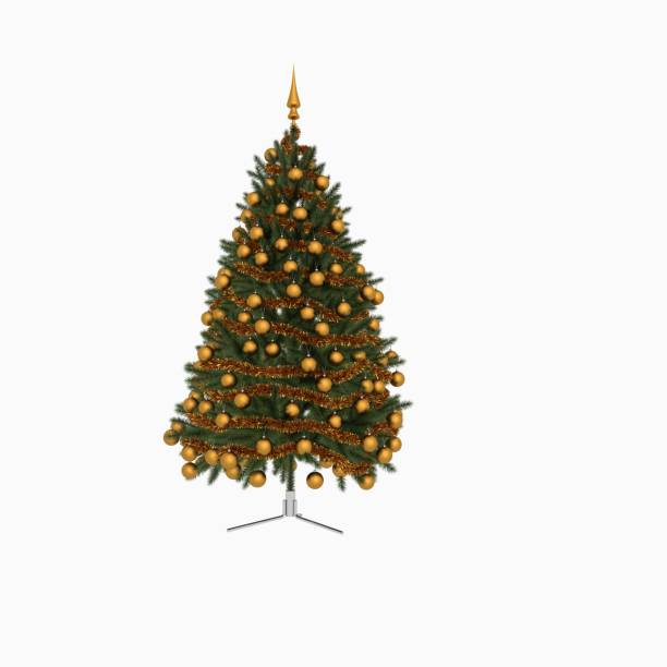 istock 3D Render of Christmas Tree with Golden Balls 1060613436