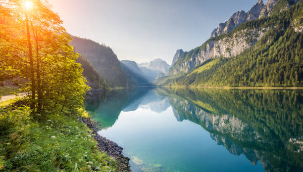 istock Fantastic azure alpine lake Vorderer Gosausee. Gosau valley in Upper Austria. 1060619498