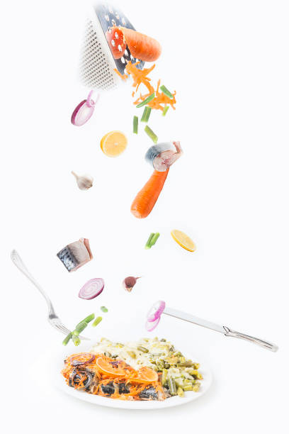 istock Green beans with fish on a white background. 1060619520