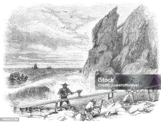Panning For Gold At Gold Bluffs Beach In Humboldt County California Usa Stock Illustration - Download Image Now