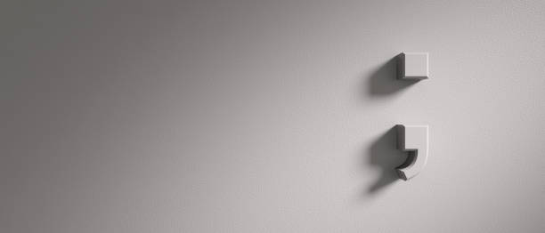 istock Semicolon mark on gray wall background, banner, copy space. 3d illustration 1060623984