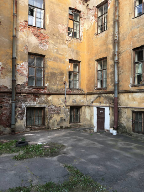 istock Saint-Petersburg architecture. Old abandoned desolate brick building 1060630754