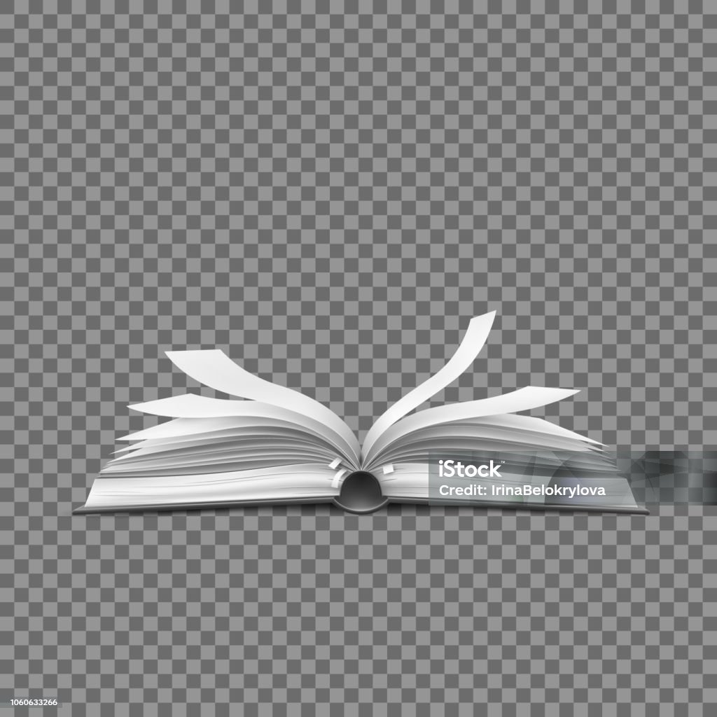 Open Book Visual Vector Realistic Open Book With Fluttering Pages Stock Illustration ...