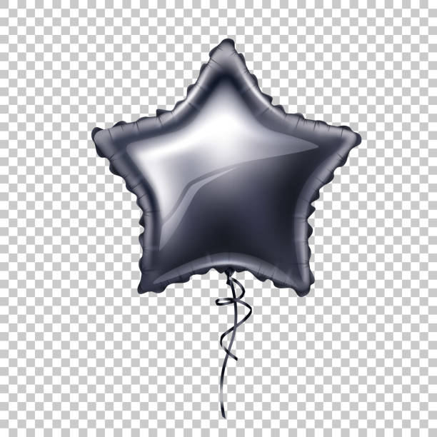 wektor realistyczny balon w kształcie gwiazdy z koronką - balloon helium balloon mylar star shape stock illustrations