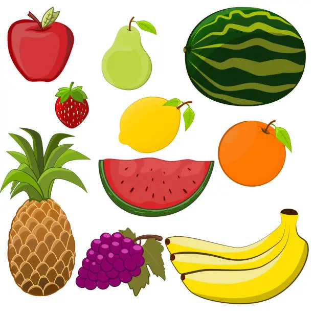 Vector illustration of Healthy fruit isolated