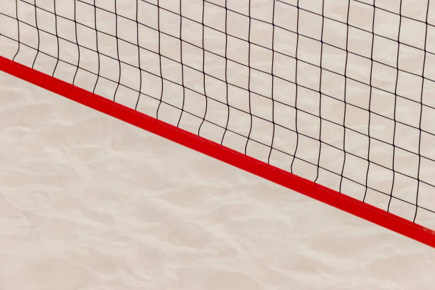 istock Volleyball net on the beach sand for background design 1060650924