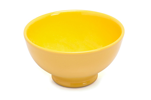 Empty Yellow Bowl On White Background