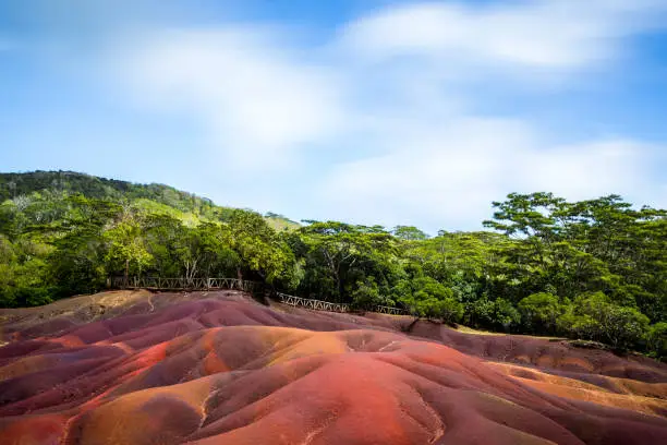 seven colored earth, chamarel, mauritius island, indian ocean