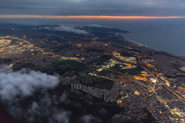 Vista aérea de San Bruno y San Francisco del sur - foto de stock