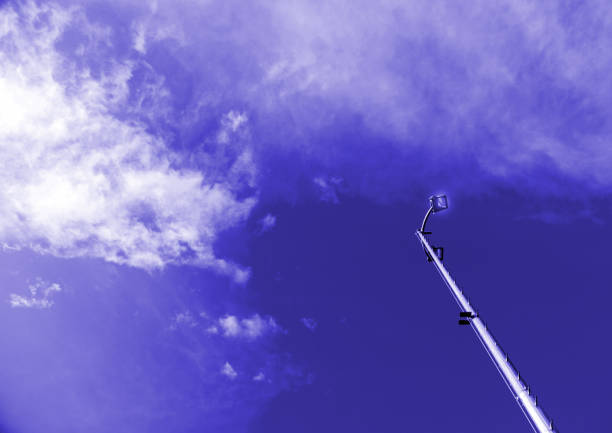 istock Lighting pole led street lamp with yellow light 1060670280
