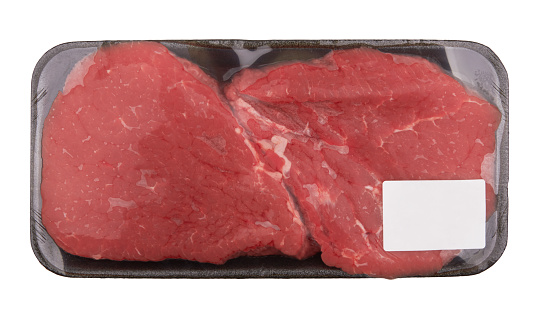 Fresh raw meat isolated on white background