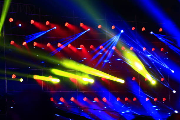istock Stage lighting effect in the dark, close-up pictures 1060680618