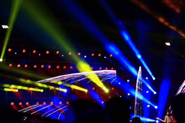 istock Stage lighting effect in the dark, close-up pictures 1060680656