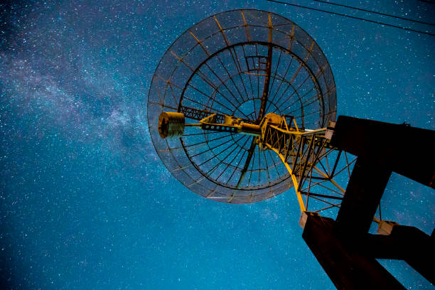 istock Radio telescopes and the Milky Way at night 1060680868
