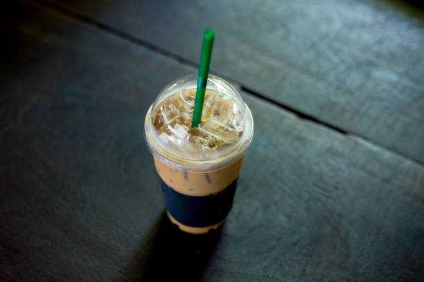 istock Late ice coffee in the plastic glass 1060694534