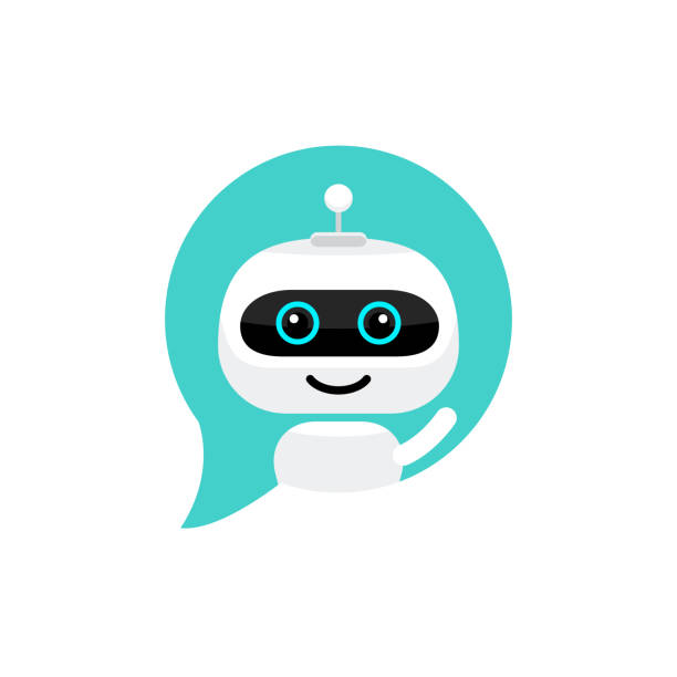 機器人圖示。聊天 bot 標誌支援服務的概念。聊天機器人字元扁平樣式 - 聊天機器人 插圖 幅插畫檔、美工圖案、卡通及圖標