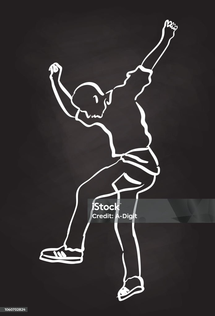 Jump Up Teenager Teenage boy doing a cool dance move Dancing stock vector