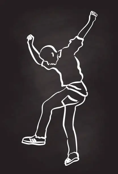 Vector illustration of Jump Up Teenager